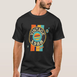 Camiseta Gravar Vinyl 1988 Birthday Gift Record Player Vint