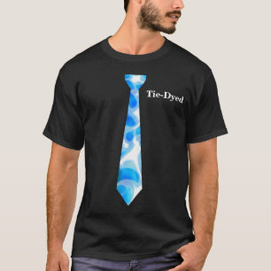 Camiseta Gravata azul e branca tingida laço da falsificaç
