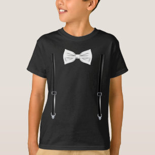 Camiseta Gravata Borboleta Com Suspensórios Casamento Engra