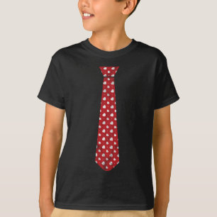 Camiseta Gravata Com Presente Coração Vermelho Roupa de Cra
