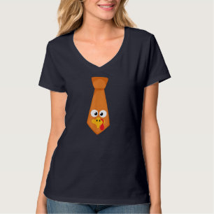 Camiseta Gravata de fantasia de Ação de Graças com cara de