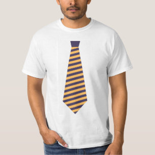 Camiseta Gravata falsa azul e dourada