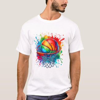 Camiseta Gravata Tie Dye Colorida de Basquetebol