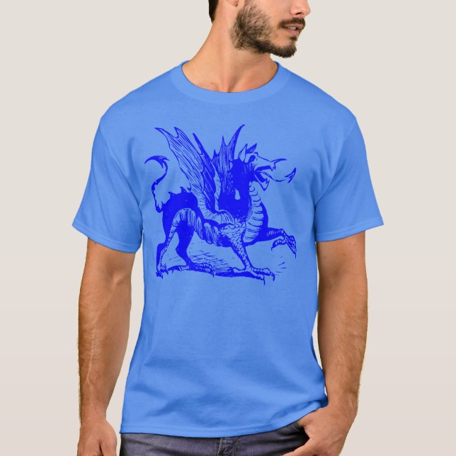 Camiseta Grave de Dragão - Azul (Frente)