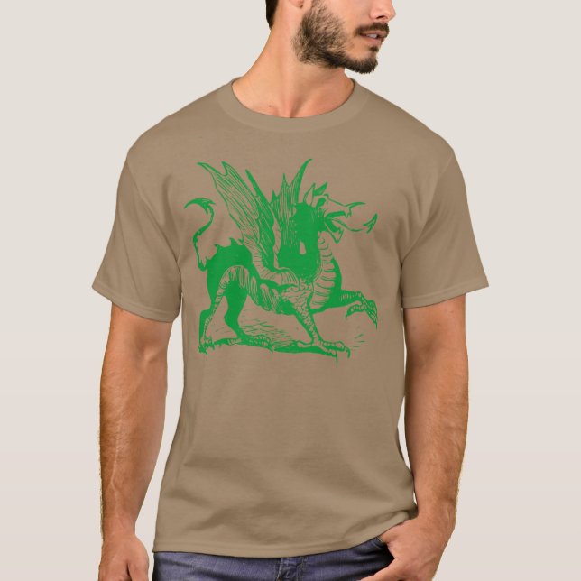 Camiseta Grave de Dragão - Verde Grama (Frente)