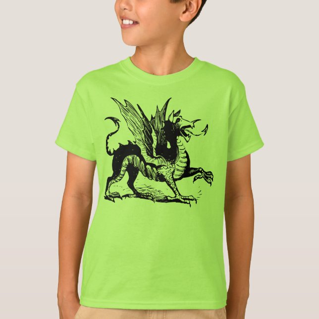 Camiseta Graveção de Dragão - Preto (Frente)