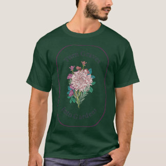 Camiseta Graves em jardins cristãos florais de igreja