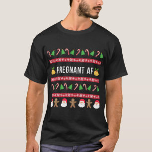 Camiseta Grávida AF Feia Natal Doce Engraçado Gravidez