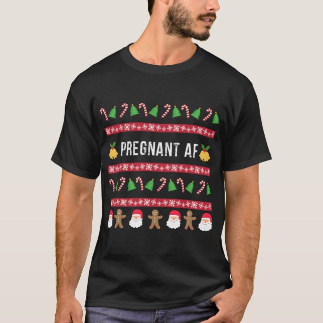 Camiseta Grávida AF Feia Natal Doce Engraçado Gravidez (Frente)