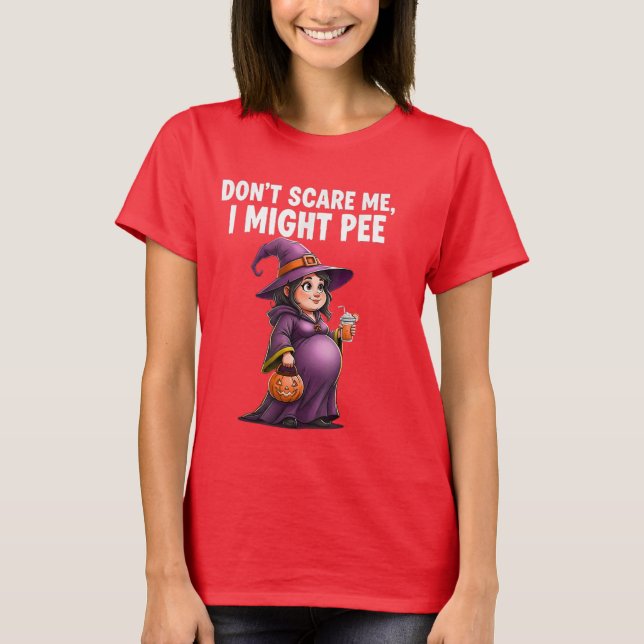 Camiseta Grávida Bonita Halloween Perfeito para Mães Serem (Frente)