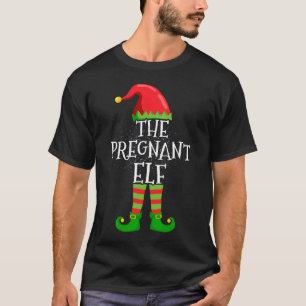 Camiseta Grávida Família Elf de Grávidas Festa de Natal Eng