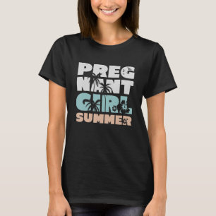Camiseta Grávida Garota Grávida Anúncio de Bebê Verão Gravi