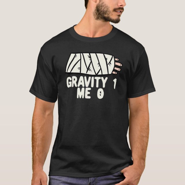 Camiseta Gravidade 1 Eu 0  Fratura do Braço 3 (Frente)