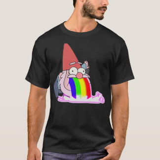 Camiseta Gravidade cai vomitando gnomos do arco-íris Shmebu