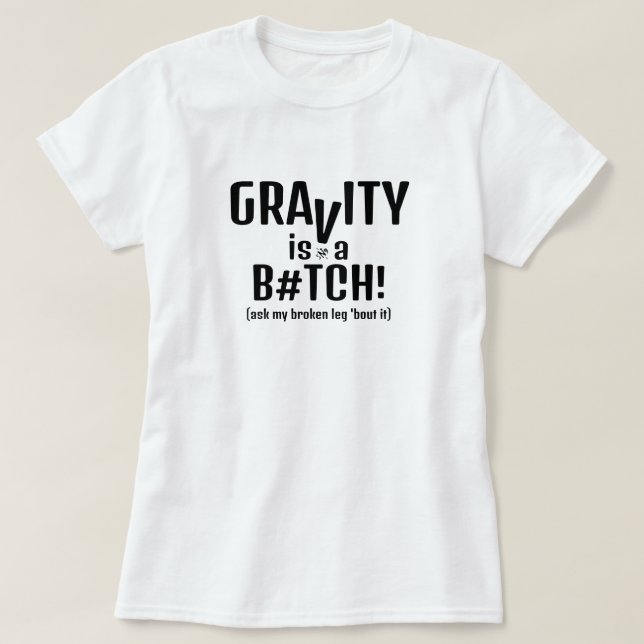 Camiseta Gravidade e quedas - piada v1.1 (Frente do Design)