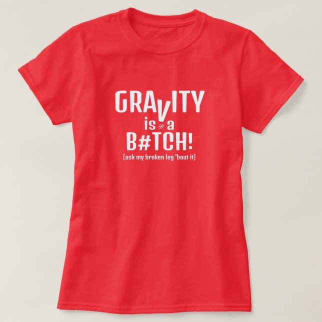 Camiseta Gravidade e quedas - piada v2.1 (Frente do Design)