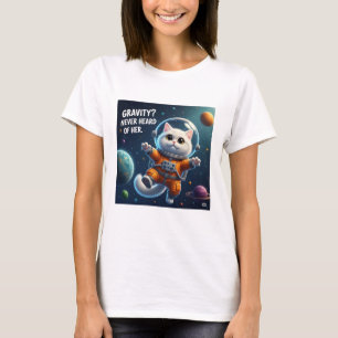 Camiseta Gravidade? Nunca Ouvi Falar Dela. Gata Espacial Fo