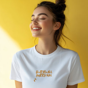 Camiseta Gravidez engraçada impressão digital laranja de be