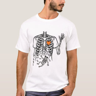 Camiseta Gravidez Esqueleto com Ossos do Bebê - Hallowen En
