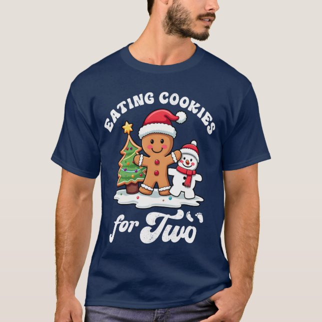 Camiseta Gravidez Feriado Grávida Adormecida Cookies forwu  (Frente)