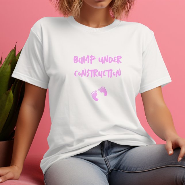 Camiseta Gravidez humorística, digital rosa (Criador carregado)