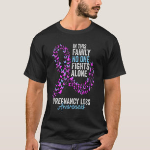 Camiseta Gravidez Perda de Consciência Mês Borboletas Rosa