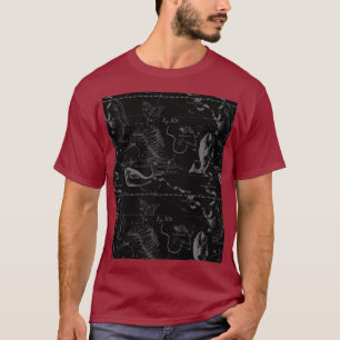 Camiseta Gravura 1690 de Hevelius do mapa da constelação