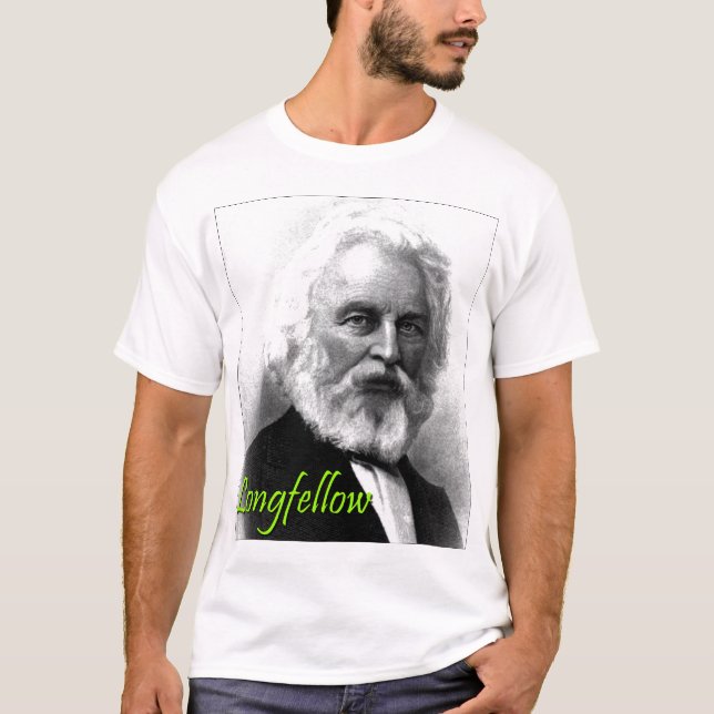 Camiseta Gravura a água-forte de Henry Wadsworth Longfellow (Frente)