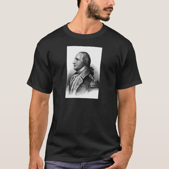 Camiseta Gravura de Benedict Arnold por H.B. Salão (Frente)