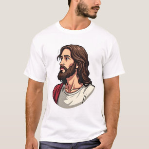 Camiseta Gravura Vintage Perfil Lateral de Jesus 2