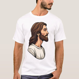 Camiseta Gravura Vintage Perfil Lateral de Jesus 2