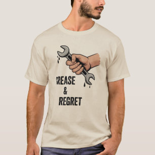Camiseta Graxa & Arrependimento   Humor Divertido de Mecâni