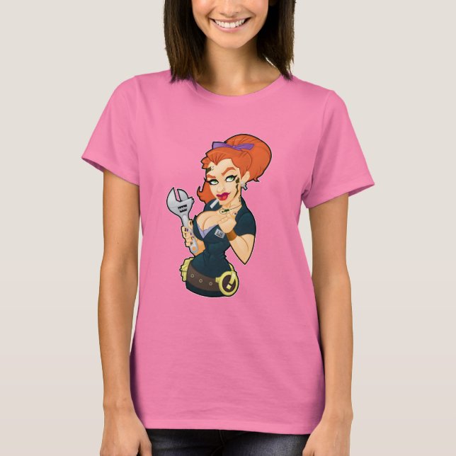 Camiseta Grease Monkey Girl Dark (Frente)