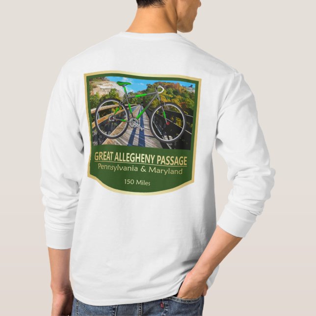 Camiseta Great Allegheny Passage (bike2) (Verso)