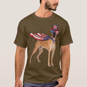 Camiseta Great Dane American Flag Bandana Patriotic 4th Of