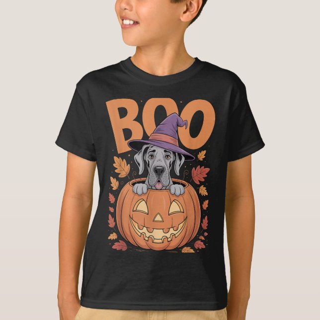 Camiseta Great Dane Costume On Pumpkin Halloween Great Dane (Frente)