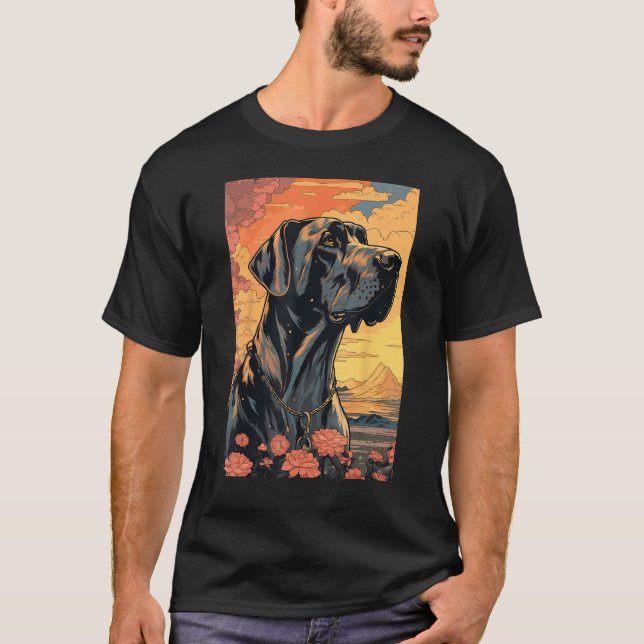Camiseta Great Dane Dog Aesthetic Japanese Ukiyo e 3 (Frente)