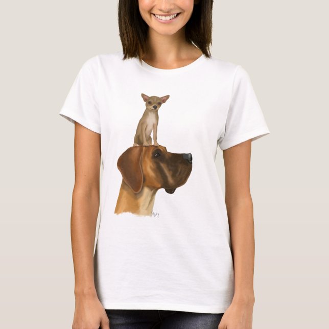 Camiseta Great Dane e Chihuahua 2 (Frente)