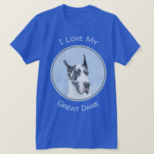 Camiseta Great Dane (Harlequin) Painting - Original Dog Art