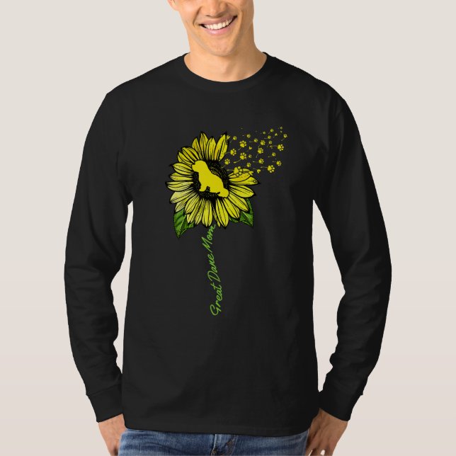 Camiseta Great Dane Mãe Sunflower Dia de as mães 2023 2 (Frente)