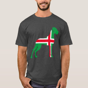 Camiseta Great Dane verde branca vermelha