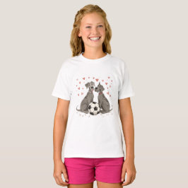 Camiseta Great Dane with soccer ball for Valentine's Day