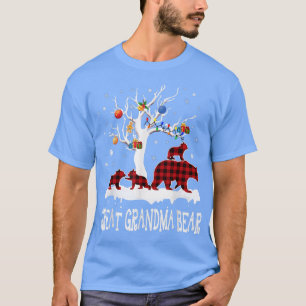 Camiseta Great Grandma Bear Christmas Pajama Red Plaid Buff