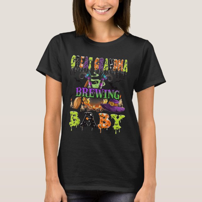 Camiseta Great Grandma Of The Brewing Baby Halloween Baby S (Frente)