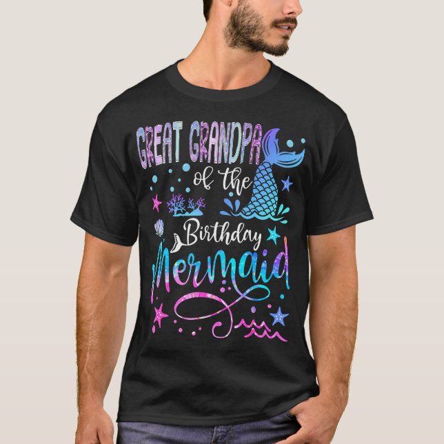 Camiseta Great Grandpa Of The Birthday Mermaid Funny Birthd (Frente)