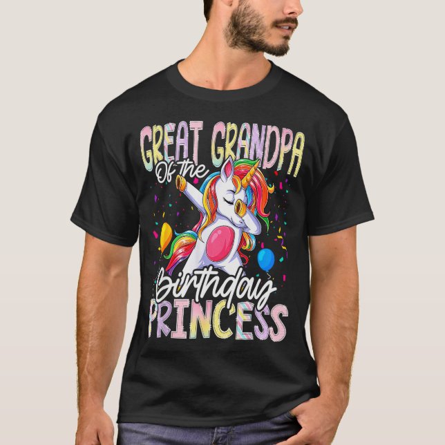 Camiseta Great Grandpa Of The Birthday Princess Dabbing Uni (Frente)