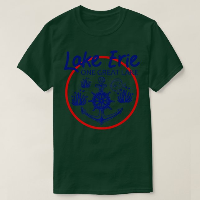 Camiseta Great Lakes Lake Erie Fishing And Boating Lovers 3 (Frente do Design)