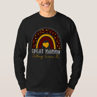 Camiseta Great Nanny Nothing Scares Me Cute Leopard Rainbow
