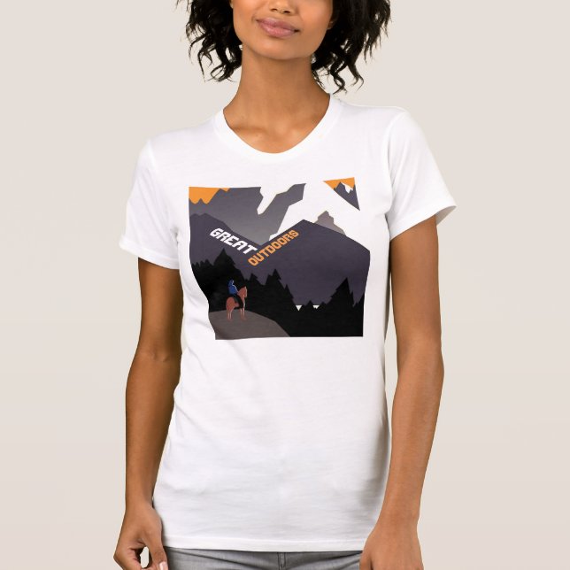 Camiseta Great Outdoors Retro Montana Travel Advert Art (Frente)