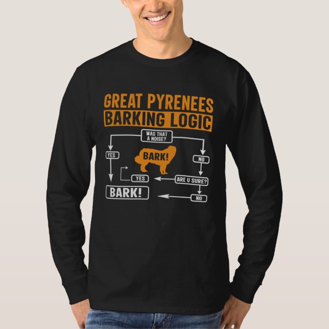 Camiseta Great Pyrenees Barking Logic  Dog  Saying (Frente)
